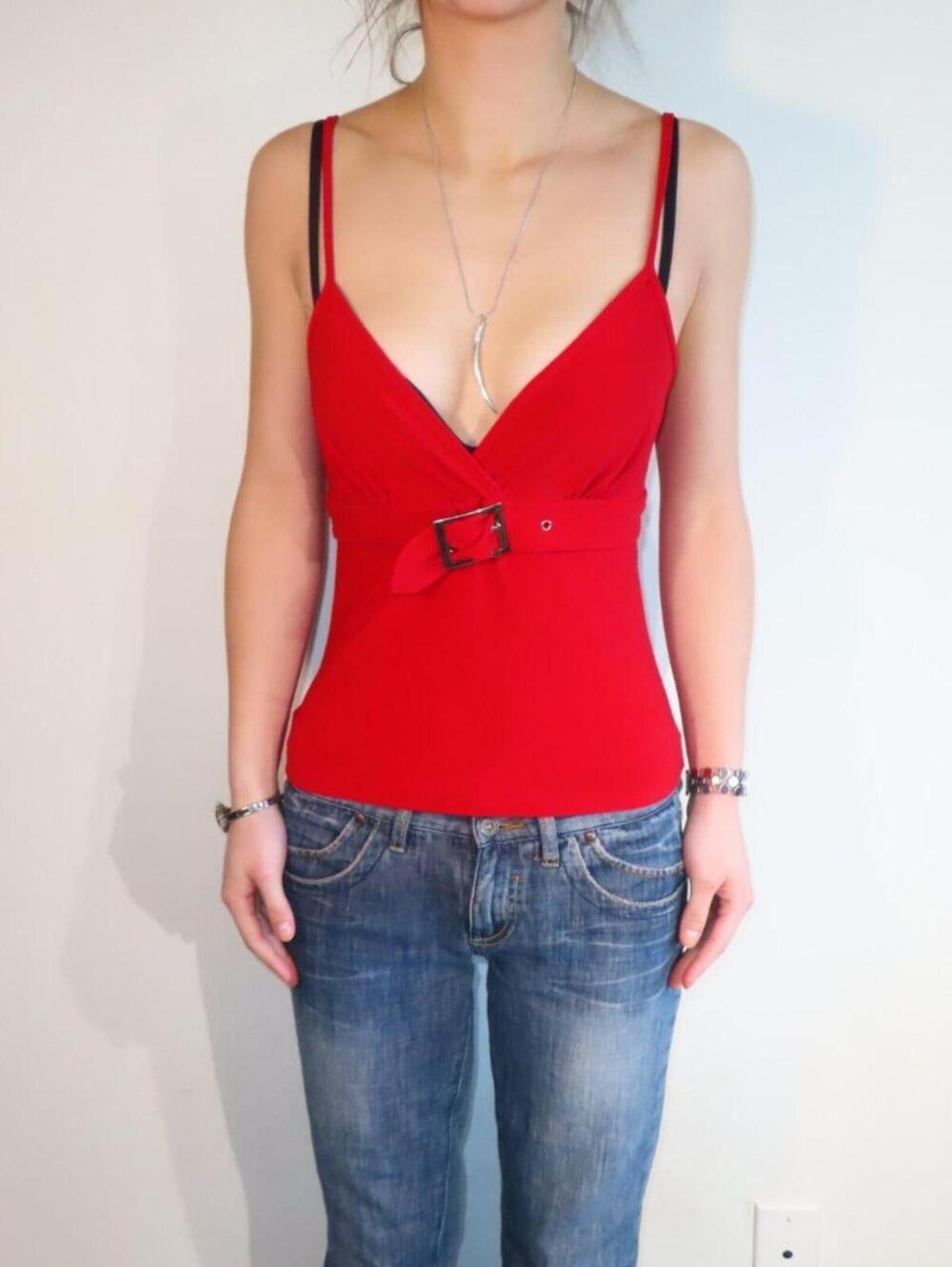 Women's Red and Multi Shirt